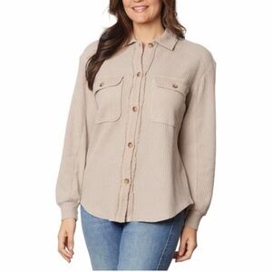 Briggs Ladies Relaxed Fit Long Sleeve Waffle Shirt, M